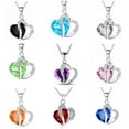 thumbnail image 1 of AYYUFE Women Shiny Rhinestone Necklace Chain Hearts Pendant, 1 of 7