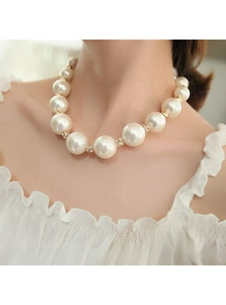AYYUFE Imitation Pearl Lobster Clasp Necklace Collar Women Extension Chain  Adjustable Choker Necklace for Party