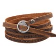 thumbnail image 1 of AYYUFE Women's Men's Faux Leather Bracelet Vintage Multilayer Letter Bangle Cuff Gift Faux Leather + Alloy Brown, 1 of 7