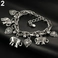 thumbnail image 1 of AYYUFE Women's Vintage Unique Carved Heart Elephant Shiny Pendant Bracelet Bangle Alloy Silver, 1 of 6