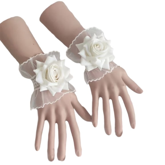 AYYUFE Wrist Corsage Elegant Lace Handmade Fine Workmanship Adjustable Hand Decoration Reusable Artificial Rose Wedding Wristlet Party Accessory ,Gift