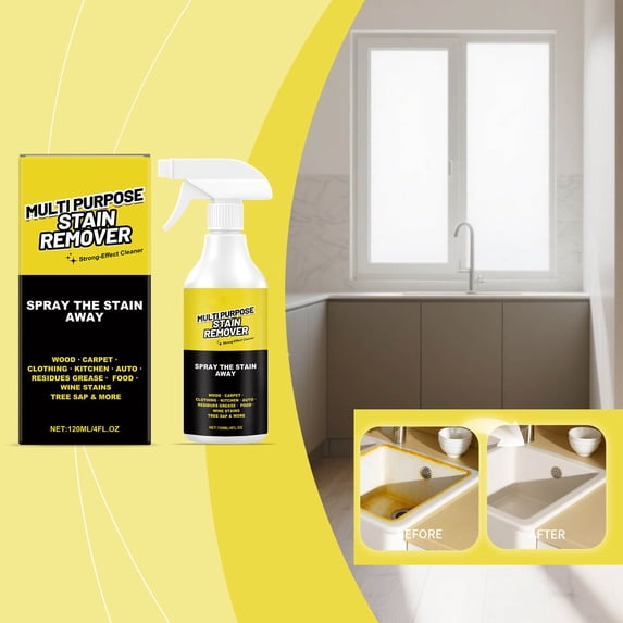 AYktou 1 Pcs Kitchen Cleaner, Multi-Active Kitchen Grease Cleaner Powerful Stain Remover Multi-Purpose Clean Up Oil Stain Spray for Range Hood Stove Wall Cabinet Sink and Deep Fryer, 120Ml/4Oz