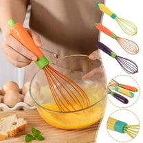 AYktou 10×2.3 Inch Silicone Whisks, Wire Balloon Form Eggs Beater Kitchen Cookware Cream Stirrers, Milk Frother Coffee Whisker for Cooking Stirring Beating & Blending - Kitchen Accessories, Red