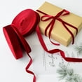 thumbnail image 1 of AYktou 10.9 Yd Christmas Ribbon Velvet Ribbon, 2/5 Inch Single-Sided Tie Ribbon Christmas Tree Decoration Bow Ribbons Gift Wrapping Bow Wreath Decoration Wedding Bouquets Decoration, 1 of 9