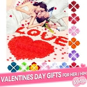 AYktou 1000 PCS Dark-Red Artificial Silk Rose Petals for Valentines Day,Romantic Night,Wedding,Proposal Anniversary Flower Decorations
