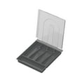 thumbnail image 1 of AYktou 11×13 Inch Silverware Organizer for Drawer with Lid, Kitchen Cutlery Organizer Flatware Storage Box Desktop Drawer Spoon Fork Chopsticks Holder Case 5-Compartments Draining Trays, Gray, 1 of 6