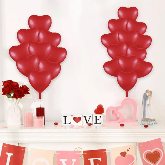 AYktou 12 Pcs Valentine's Day Inflatable Set, Birthday Party Scene Decoration Props Balloon Kit Portable Stackable DIY Wedding Holiday Arrangement Christmas Decoration Inflatable Balloon