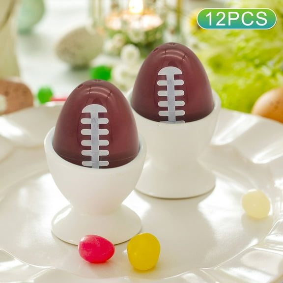 AYktou 12PCS Plastic Sports Easter Eggs for Birthday Decor, Sports Balls Plastic Easter Eggs for Spring Decor Party Supplies Treats Basket Candy, Soccer Football Baseball Basketball Easter Eggs