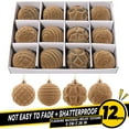 AYktou 12pcs Christmas Ball Ornaments Set 2.36in Boxed Plastic Velvet
