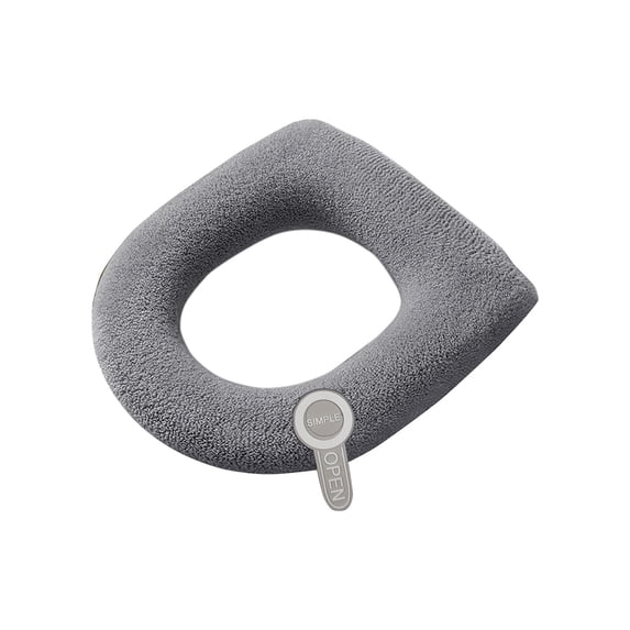 AYktou 13.8 Inch Universal Use Soft Toilet Seat Covers, Household Bathroom Toilet Seat Cushions Washable Cloth Toilet Seat Cover Pads Comfortable & Warm Cover Pads Toilet Seat Mat, Gray