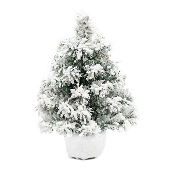 AYktou 14 Inch Christmas Trees, Tabletop Artificial Pines Tree Christmas Tree Ornaments, Xmas Tree Faux Potted Plants Gift for Bedroom Table Centerpiece Indoor Decor Christmas Decoration, White