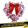 thumbnail image 1 of AYktou 16.54" Valentines Wreath Hangers for Front Door,Tinsel Hearts Wreath for Indoor Outdoor Decorations,Valentines Day Wreath Pink Hearts Shaped Wreath Sign Wall Hanging Decor, 1 of 6