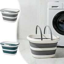 AYktou 16L Large Capacity Storage Bucket, Foldable Clothes Laundry Basket Laundry Hamper with Handles, Space Saving Mop Towel Cleaning Bucket Portable Foot Soaking Bucket for Camping Bathroom