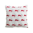 thumbnail image 1 of AYktou 18×18 Inch Christmas Pillow Cover, White and Red Christmas Bells Bow Pattern Pillow Case Soft Plushs Embroidered Pillowcase for Christmas Bedroom Sofa Living Room Decoration, 1 of 6
