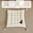 thumbnail image 1 of AYktou 18×18 Inch White Chair Cushions, Living Room Dining Chair Pads Breathable Linen Cotton Tatami Cushion Soft Comfortable Sofa Waist Pillow Cushions Home Chair Mats for Reading Office Work, 1 of 7