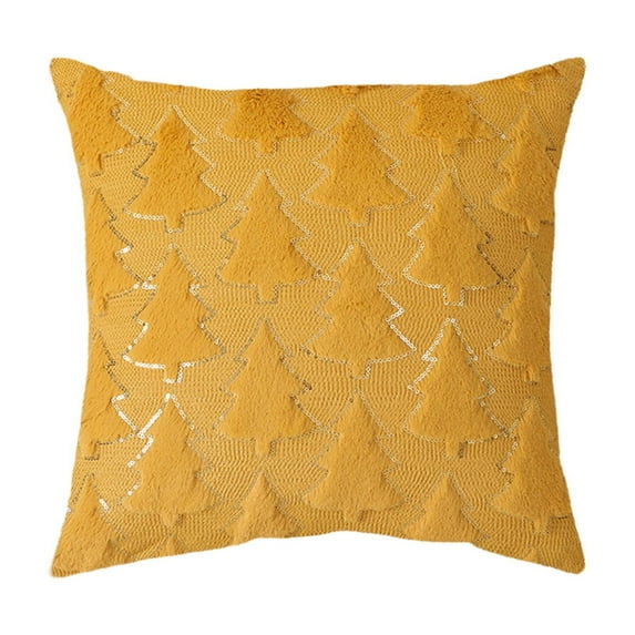 AYktou Christmas Pillow Cases, 20×20 Inch Christmas Tree Snowflakes Plushes Pillowcase, Dark Green Winter Sofa Pillow Covers Holiday Gifts for Couch Floor Living Room Bedroom Decoration