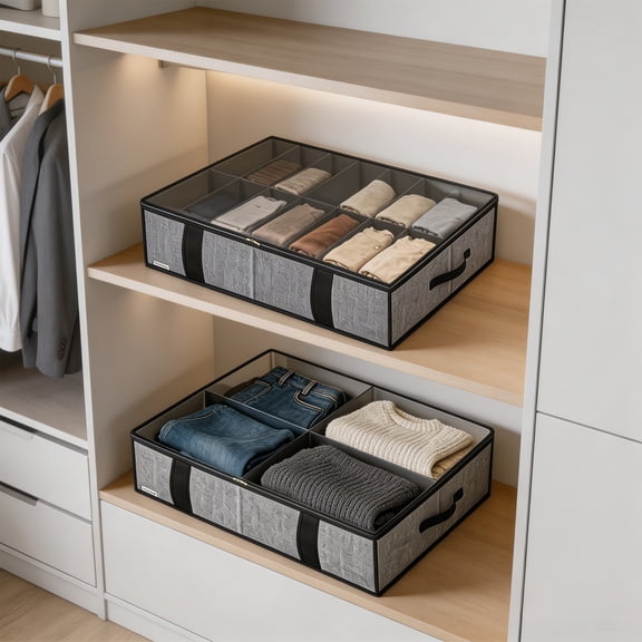 AYktou 2 Pcs Under Bed Shoe Storage Organizer, Breathable Divided Shoe Storage Box with Clear Lid & Handle, 23.629.56 Inch Shoes Container Box Foldable Closet Storage Bag Shoes Storage Bag