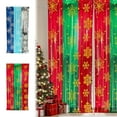 thumbnail image 1 of AYktou 2 Pcs Christmas Snowflake Curtains, 39X79 Inch Background Photos Booth Props Dazzling Plastic Curtains Winter Holiday Party Drapes for Living Room Bedroom Balcony Christmas Decorations, Red, 1 of 7