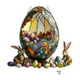 thumbnail image 1 of AYktou 2 Pcs Easter Egg Stained Glass Window Hanging, 7.8 Inch Easter Bunny Egg Decorative Pendant Rabbit Solar Concentrators Easter Decor Landscape Sun Catcher Indoor Outdoor Hanging Ornaments, 1 of 6