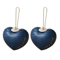 AYktou 2 Pcs Heart Shape Iron Candy Boxes, Portable Bag Hanging Pendant Small Empty Box Birthday Gift Box Wedding Candy Box Valentine's Day Candy Packaging Case Surprise Jewelry Box, Dark Blue