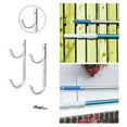thumbnail image 1 of AYktou 2 Pcs Pool Rod Hanger, Aluminum Holder Bracket Set Swimming Pool Hook Household Storage Bracket Gardening Accessories for Wooden/Metal Fence Deck Concrete Wall Use, 1 of 7