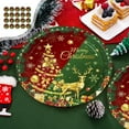 thumbnail image 1 of AYktou 20 Pcs Christmas Party Supplies Disposable Tableware Set, Golden Christmas Tree Pattern Dinnerware - Red Green 9 Inch Paper Plates/Paper Cups/Tissue Set, Christmas Table Decorations, Plates, 1 of 6