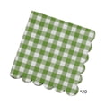 thumbnail image 1 of AYktou 20 Pcs Fall Plaid Napkins, Scalloped Lace Napkins Paper Meals Dessert Beverage Napkin Dining Table Supplies for Birthday Wedding Party Decor Halloween Thanksgiving Decoration, 5×5 Inch, Green, 1 of 6