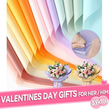 AYktou 20 Sheets Translucent Flower Wrapping Paper - Waterproof Floral Bouquet Wrapping Paper,Florist Supplies Packaging Paper for Wedding Valentine's Day,Mother's Day Birthday Gift DIY