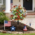 thumbnail image 1 of AYktou 22 Inch 4th of July Topiary Ball Trees, Independence Day Artificial Flowers Garden Decorations with Ground Plug, 250Th Anniversary Patriotic Garden Potted Flower Faux Bushes Plants Yard Decor, 1 of 9