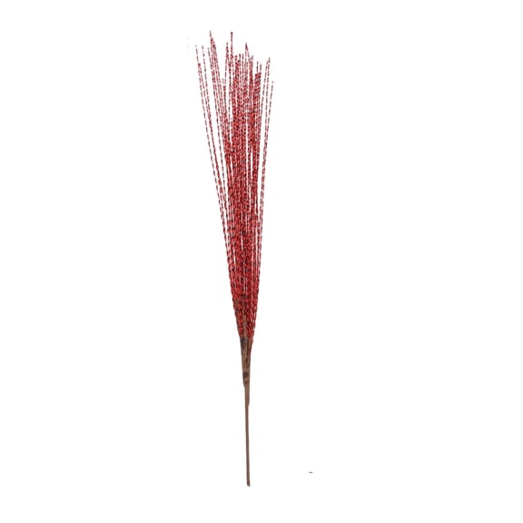 AYktou 26.8 Inch Christmas Tree Cuttings, Artificial Reeds Fake Plants Cuttings Wreath DIY Accessories Christmas Tree Decorations, Insertion Ornaments for Xmas Tree Living Room Dining Table, Red