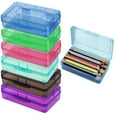 thumbnail image 1 of AYktou 2Pcs Clear Large Pencil Case, Stackable Pencil Box Stationery Organizer Boxes with Snap-Tight Lid Office Supplies Storage Container, Flip Pen Storage Box Desk Drawer Organizer for Office Home, 1 of 3