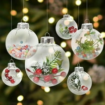 AYktou 3.1 Inch Christmas Balls Ornaments, Transparent Shatterproof Christmas Tree Balls Hollow DIY Filled Hanging Pendant Interesting Baubles for Wall Staircase Xmas Tree Decoration