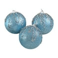 thumbnail image 1 of AYktou 3 Pcs Christmas Ball Ornaments, 3.1 Inch Glittering Solid Color Round Christmas Tree Balls Set, Sequin Finishing Hanging Pendant for Christmas Tree Decor Birthday Party Wedding Layout, Blue, 1 of 6
