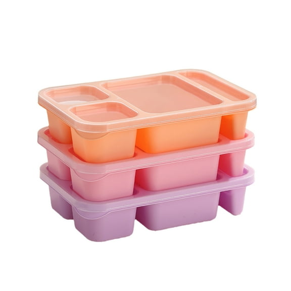 AYktou 3 Pcs Divided Bento Boxes Adult, Stacked Lunch Box Reusable Fruit Salad Bento Box Portable Microwaveable Separated Lunchbox Multi-Purpose Outdoor Picnic Travel Picnic Food Boxes