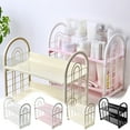 thumbnail image 1 of AYktou 3-Tier Desktop Storage Rack, Layer Height Adjustable Cosmetic Stationery Storage Holders, shelf Makeup Organizer Spice Rack Shower Rack for Bathroom Kitchen Bedroom Office Dorm, Gray, 1 of 7