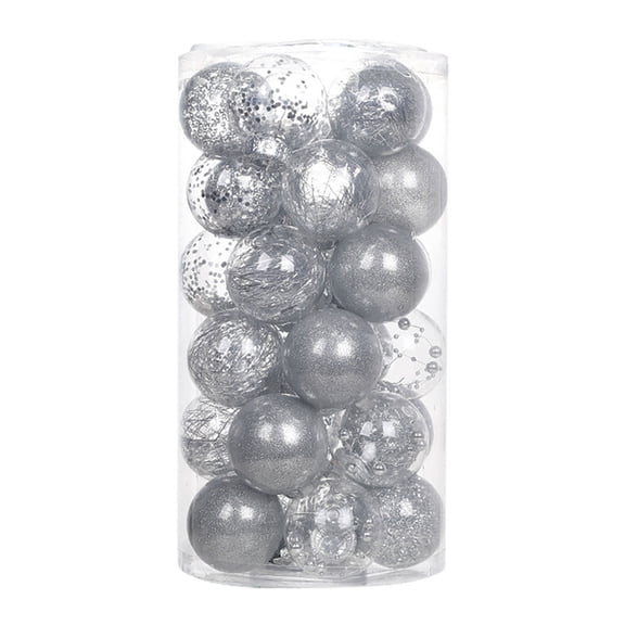 AYktou 30Pcs Christmas Ball Ornaments Set 2.36in Clear Plastic Christmas Ball with Stuffed,Delicate Shatterproof Xmas Balls Hanging Pendant Gift for Xmas tree,Wedding,Thanksgiving,Party