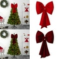 thumbnail image 1 of AYktou 32×43 Inch Large Christmas Bows, Red Velvet Bows Christmas Tree Topper Hanging Ornaments Window Display Pendant Bowknot for Wall Hanging Fireplace Staircase Christmas Decorations, Red, 1 of 7