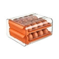 thumbnail image 1 of AYktou 32 Eggs Storage Box, Drawer-Type Egg Holders for Fridge Double Layer Large-Capacity Eggs Storage Tray Stackable Egg Rack, Kitchen Thickened Storage Bin Egg Organizer Container for Household, 1 of 7