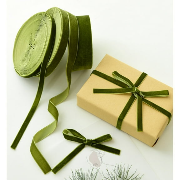 AYktou 33 Ft Extra-Long Christmas Velvet Ribbon, 0.6 Inch Wide Gift Packaging DIY Ribbon Butterflies Tie Binding Strap Christmas Gift Packaging Belt Bow Ribbon for Tree Wreath Gift Box Decor