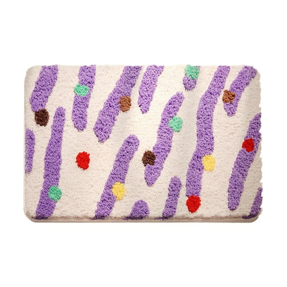 AYktou 35×24 Inch Fall Bathroom Rug, Cute Cream Cookies Motifs Faux Plush Bath Mat Bright Color Styling Spring Fall Christmas Floor Mat Water-Absorbing Bathtub Carpet for Kitchen Tub Decoration