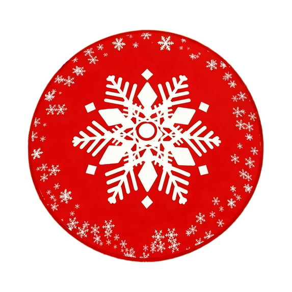 AYktou 35 Inch Christmas Tree Skirt, Christmas White Snowflake Pattern Xmas Tree Mats Christmas Tree Bottom Decoration Delicate Print Red Tree Shirt Christmas Tree Collar for Festival Indoor Decor