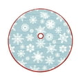 thumbnail image 1 of AYktou 35 Inch Christmas Tree Skirts, Christmas White Snowflake Pattern Xmas Tree Mats Christmas Tree Bottom Decoration Delicate Print Blue Tree Shirt Christmas Tree Collar for Festival Indoor Decor, 1 of 6