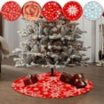 thumbnail image 1 of AYktou 35 Inch Christmas Tree Skirts, Christmas White Snowflake Pattern Xmas Tree Mats Christmas Tree Bottom Decoration Delicate Print Red Tree Shirt Christmas Tree Collar for Festival Indoor Decor, 1 of 7