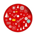 thumbnail image 1 of AYktou 35 Inch Christmas Tree Skirts, Christmas White Snowflake Pattern Xmas Tree Mats Christmas Tree Bottom Decoration Delicate Print Red Tree Shirt Christmas Tree Collar for Festival Indoor Decor, 1 of 6