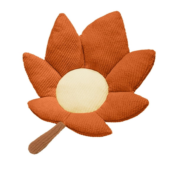 AYktou 3D Fall Maple Pillow 33.46x19.68x3.15in Cute Maple Leaf Shaped Pillows Leaf Doll Soft Back Floor Cushion for Thanksgiving Decorations