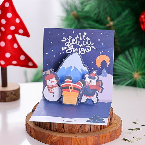 AYktou 3D Elegant Up Christmas Cards with Envelopes - Christmas Greeting Card with Christmas Theme Card,Christmas Card Merry Christmas Cards for Woman, Man, Kids
