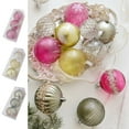 thumbnail image 1 of AYktou 3Pcs Christmas Balls Ornaments, Colored Plastic Hanging Balls Xmas Tree Decor Set Multiple Style Hanging Pendants Christmas Baubles for Home Xmas Tree Holiday Party Scene Aarrangement, Pink, 1 of 7