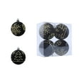thumbnail image 1 of AYktou 4 Pcs Christmas Balls Ornaments Set, 2.4 Inch Flocked Christmas Tree Balls Snowflake Christmas Tree Pattern Pendant Hanging Balls for Home Gathering Birthday Party Holiday Decoration, Black, 1 of 6