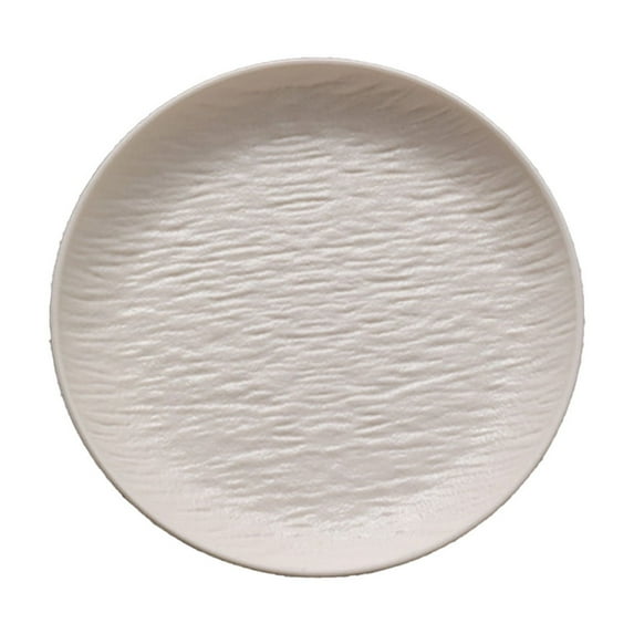 AYktou 4 Pcs Round Serving Trays for Party - 6 Inch Plastic Serving Platters Reusable Lightweight Plates, Water Ripples Dinner Plates for Home Daily Use Festival Party Restaurant Supplies, White