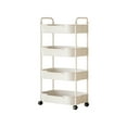 thumbnail image 1 of AYktou 4 Tier Rolling Cart with Armrests, Kitchen Rolling Storage Cart Bathroom Storage Rack Toilet Toiletries Storage Shelf Multifunctional Movable Trolley Storage Organizer for Room Office Dorm, 1 of 6